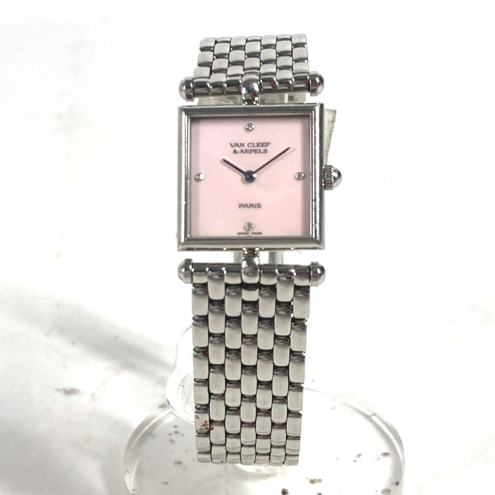 VAN CLEEF & ARPELS 522642 Pink Shell Classic Cale 4PDiamond Women's Wristwatch
