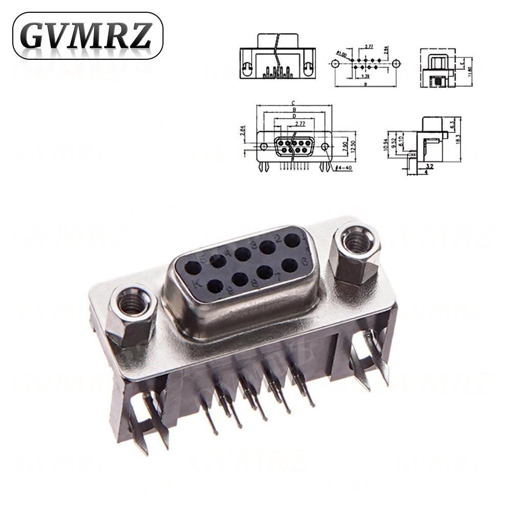 5PCS DR9 DR15 DR25 Female Male PCB Mount D-Sub PCB Connector RS232 Connector 90-degree Bent Needle DB9 DB15