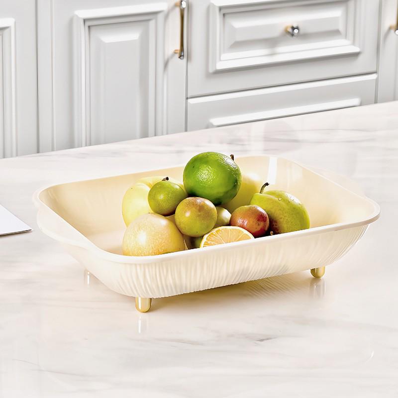 Multi-functional Large Square Fruit & Snack Bowl with Drainage