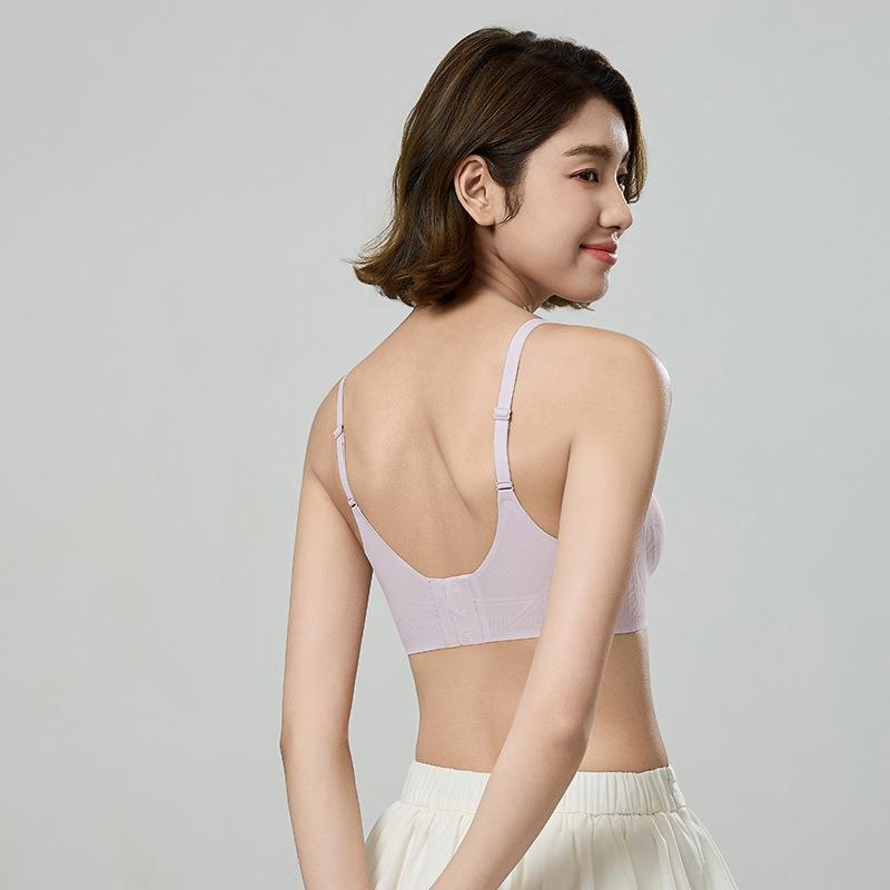 Women Seamless Wireless Comfortable Gathering Anti Sagging Breathable Bra