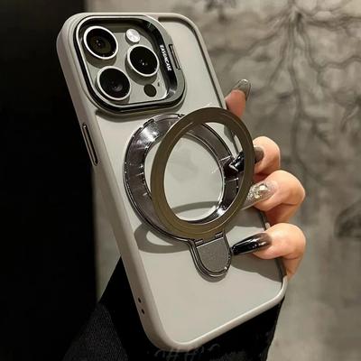 Luxuriöse Magsafe Transparente Ständer Handyhülle Für iPhone 11 12 13 14 15 16 Pro Max Plus Magnetische Stoßfeste Bumper Abdeckung