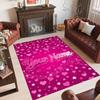 Valentine Love Theme Crystal Velvet Rug Personalized Custom Name Text Soft Floor Mat Home Decor