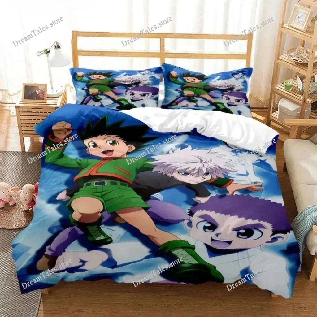 HUNTER×HUNTER Bedding Set Single Twin Full Queen King Size Bed Set Aldult Kid Bedroom Duvetcover Sets Bed Furniture Set Bedroom