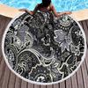 Vintage Floral Round Beach Towel,Microfiber Boho Beach Blanket Sand Free Quick Dry Bath Towel Absorbent Meditation Rug Yoga Mat