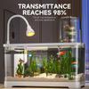 With LED Lighting Fish Tank Clear Desk Aquarium Set Durable Turtle Tank  for Fish Decor
