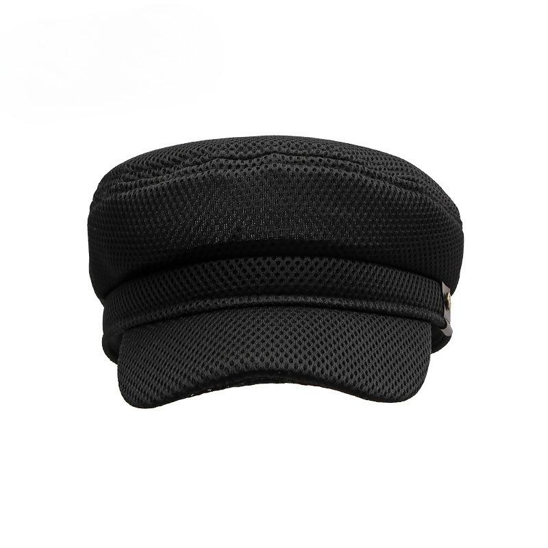 Men Women Summer Breathable Mesh Military Cap Flat Top Sun Hat Fashion Retro Cadet Cap Outdoor Peaked Hat