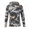 Mens Camo Hooded Fishing Outfit Quick-Dry Breathable UV Protection Outdoor Camping Hiking Sportswear