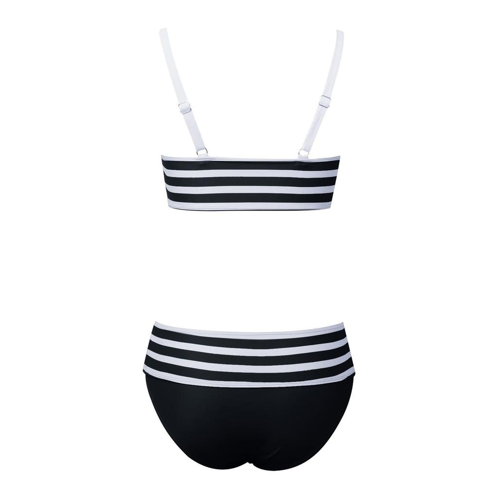 Women's Separate Fashion Stripe Printed Sexy Bikini With Bra Pad No Steel Bra Swimsuit
