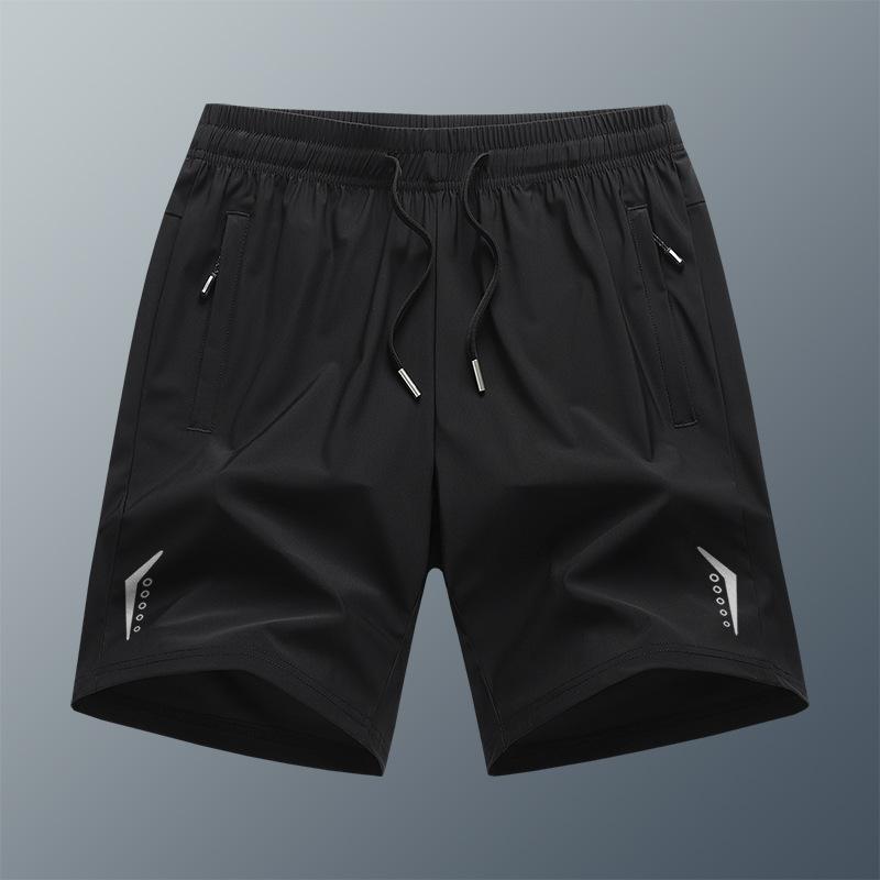 

Летние повседневные брюки мужские тонкие быстросохнущие шорты спортивные свободные пляжные брюки L чёрный