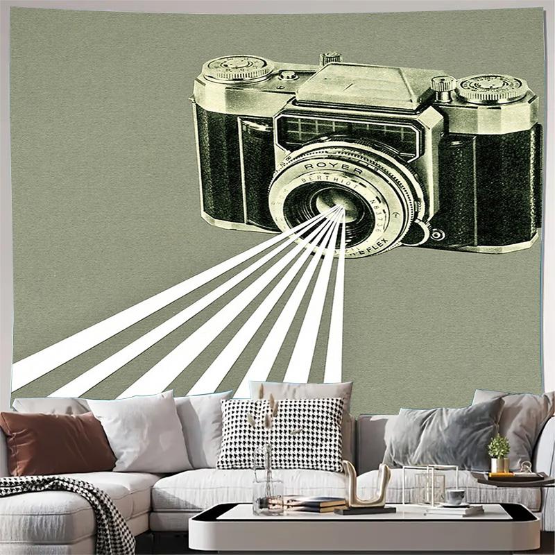 

Vintage Camera Wall Tapestry Aesthetic Room Decor Photography Backdrop Nature Landscape Home Living Room Dorm Wall Hanging 74x94cm(29x37in)