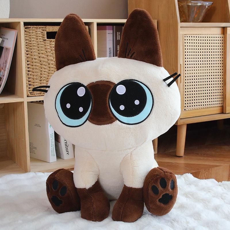 30-60cm Cartoon Adorable Siamese Cat Plush Doll Pillow Tall Superior Quality Sitting Lying Cat Plush Toy Home Decoration Present Designed For Children