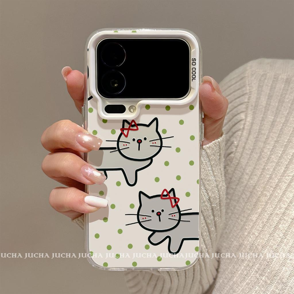 Applicable to Xiaomi 11promax mobile phone case 1111 new ultra cartoon 11 polka dot dancing cat with bracket