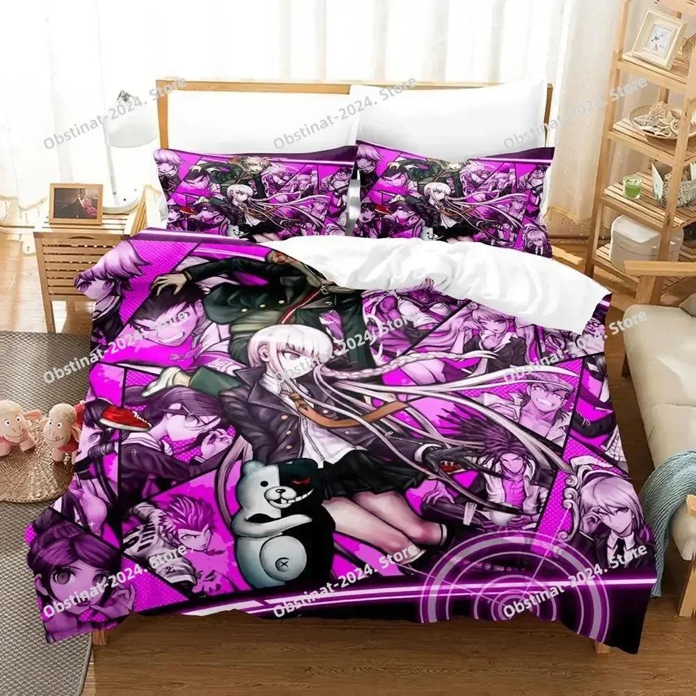 Fashion Anime Danganronpa Bedding Set Printed Bed Set With Pillowcase Bed Duvet Cover Soft Single Double Queen Super King Size