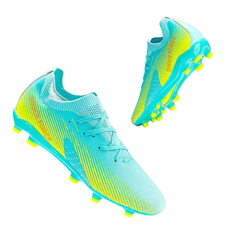 35-45 ახალგაზრდული ფეხბურთის ფეხსაცმელი ხელოვნური საფუარი ამზადებს გარე მამაკაცის გრძელ ფრჩხილის სპორტულ ფეხსაცმელს