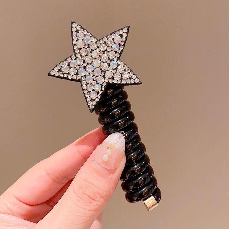 Rhinestone Star Children's No-Damage Hair Tie - Little Girl Pentagram Scrunchie