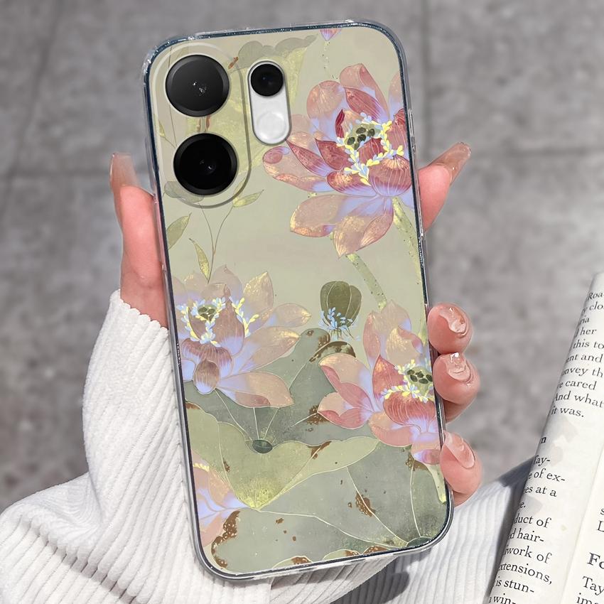 For Vivo V60 V50 V40 Lite V40e V30e V20 Pro SE Phone Case Beautiful Mountain Range Patterns Transparent TPU Anti Slip Soft Back Covers For Vivo Casing