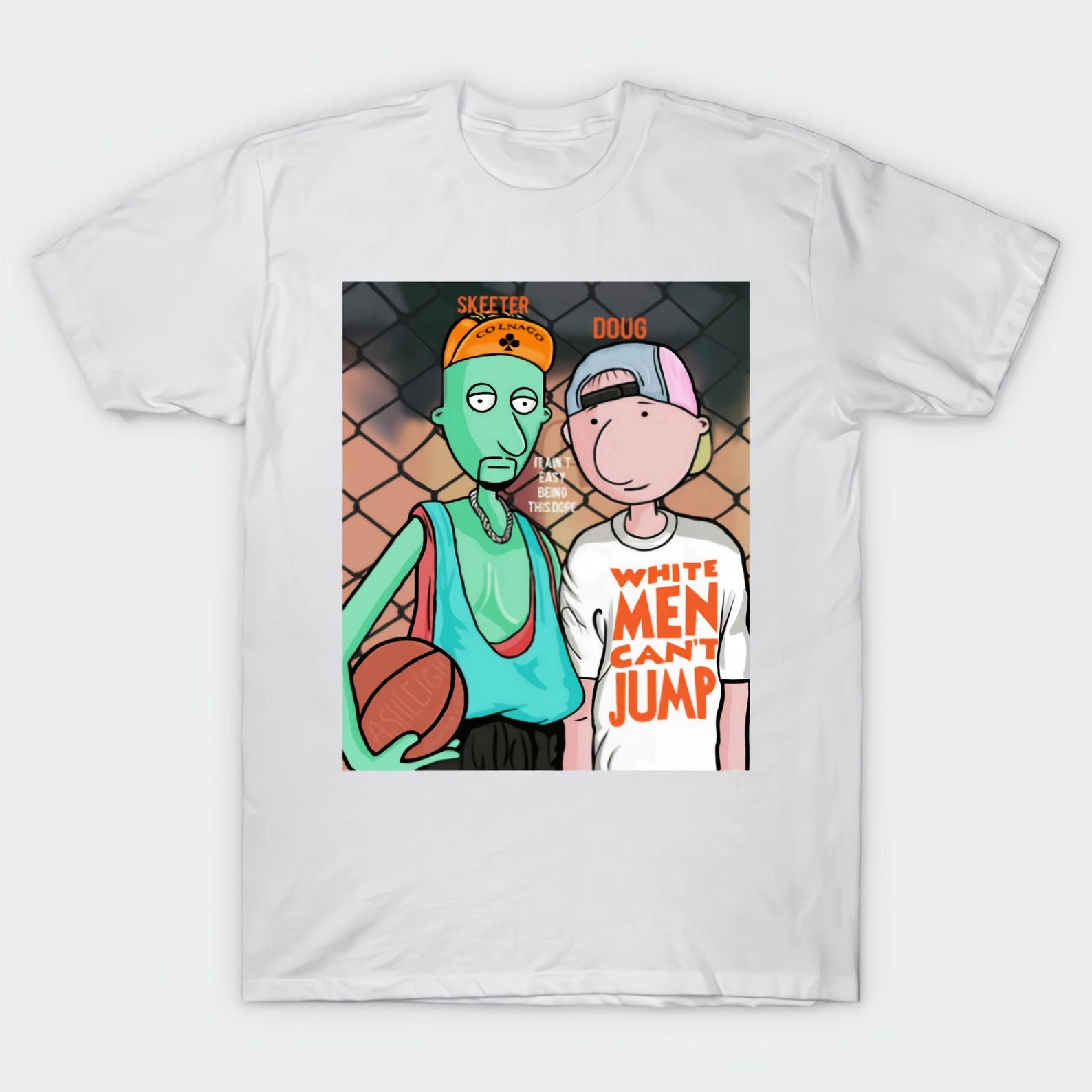 Doug can t jump White T shirt Size S-4X Casual S