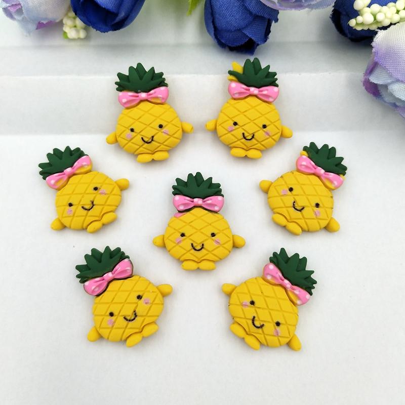 

10pcs Lovely Resin pineapple Miniature Pattern Applique DIY Home Decor Scrapbook Craft