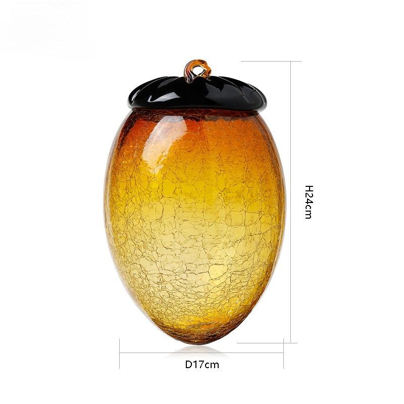 Glass Handicrafts Simulated Fruit Figurine Transparent Cracked Hazelnuts Pinecone Colored Glass Ornament Home Decoration