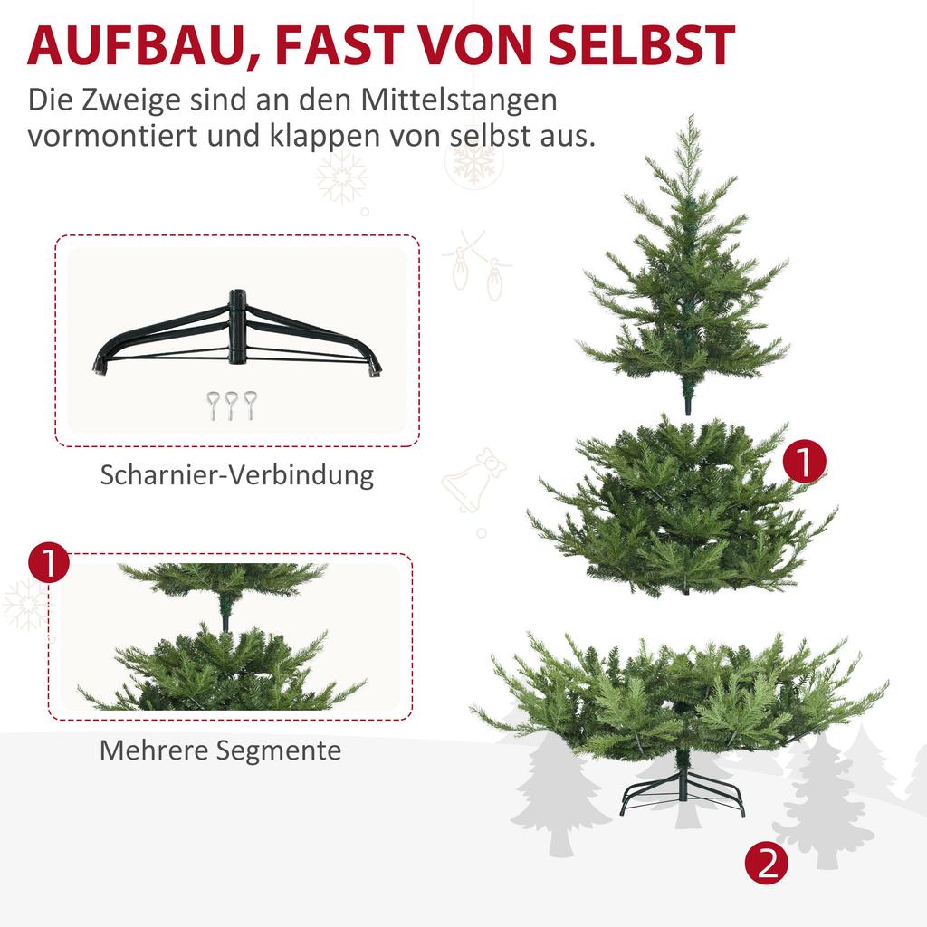 Christmas tree, artificial fir, realistic look, quick assembly, plastic, green, 136 x 136 x 180cm