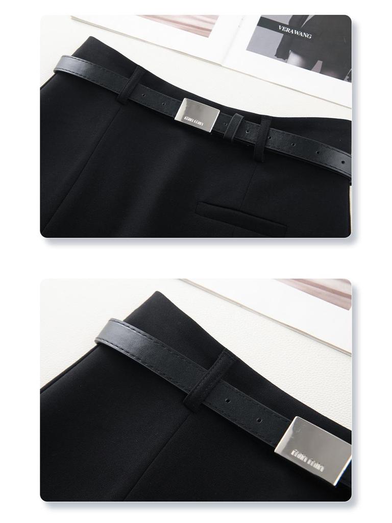 Gray High Waist A-line Midi Skirt: Women's Spring/Autumn 2025 Slimming Temperament Skirt
