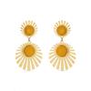 Earrings - LUXENTER - Zuxia - 18k Gold Plated - Orange - Metal