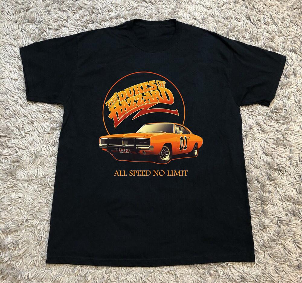 Dukes of Hazzard Mens T-Shirt TV Show Print, Black Cotton T-Shirt SN282 Unisex T-Shirt S