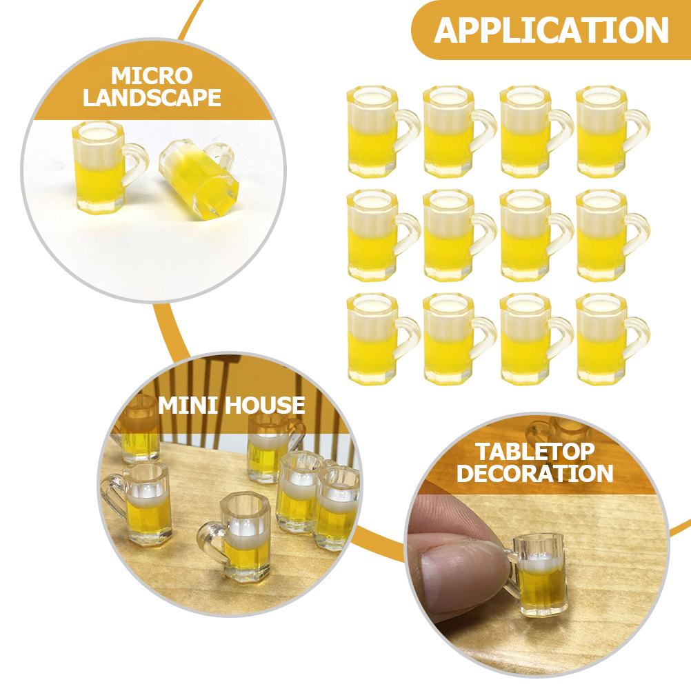 20pcs Mini House Beer Mugs Miniature Beer Shot Glasses Micro Landscape Decoration