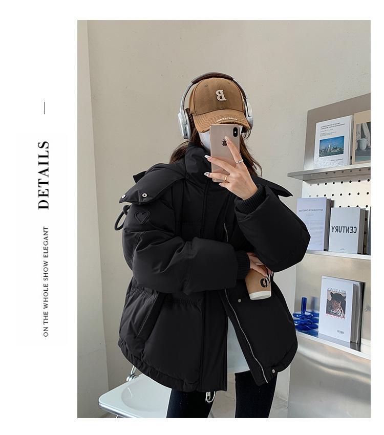 Winter 2026 Plus Size Women's Hooded Cotton Jacket - Thick Padded Loose Fit Bread Coat.