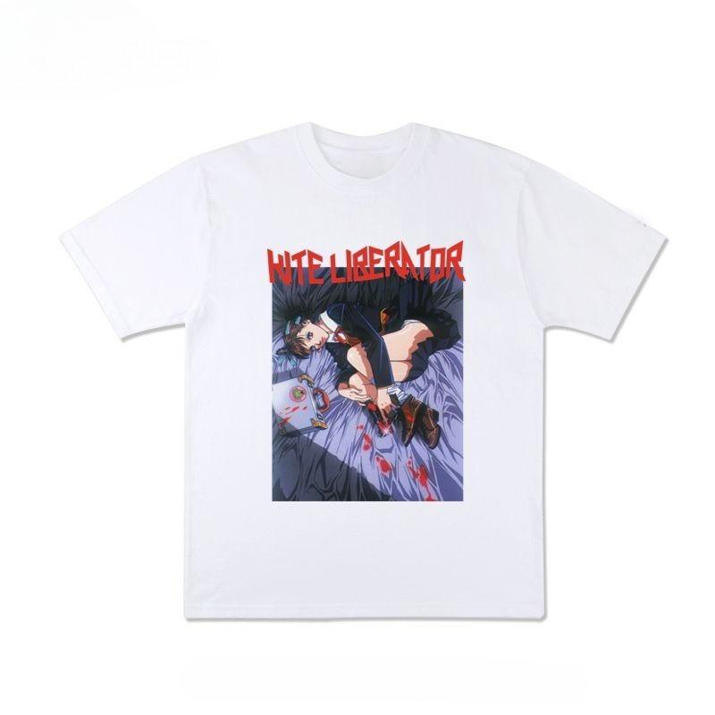 

Lain Graphic Print Autumn Pure Cotton Men s and Women s T-shirt Short Sleeve Street Fashion Trend Clothing Harajuku Vintage S