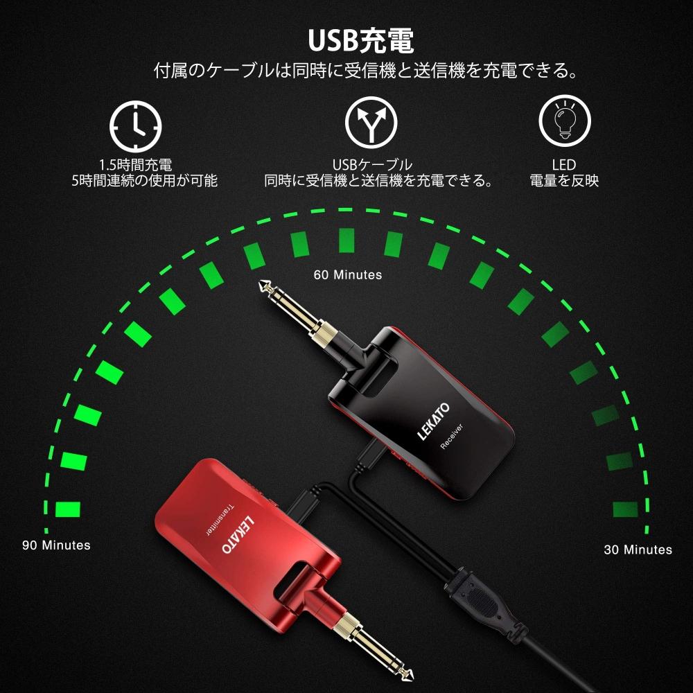 Gitarre Wireless System Sender Empfänger Vorverstärker mit 3,5mm und 6,35mm Stereo und Mono Stecker Elektrische Gitarre Plug-in Direkt zu Gitarre Electri