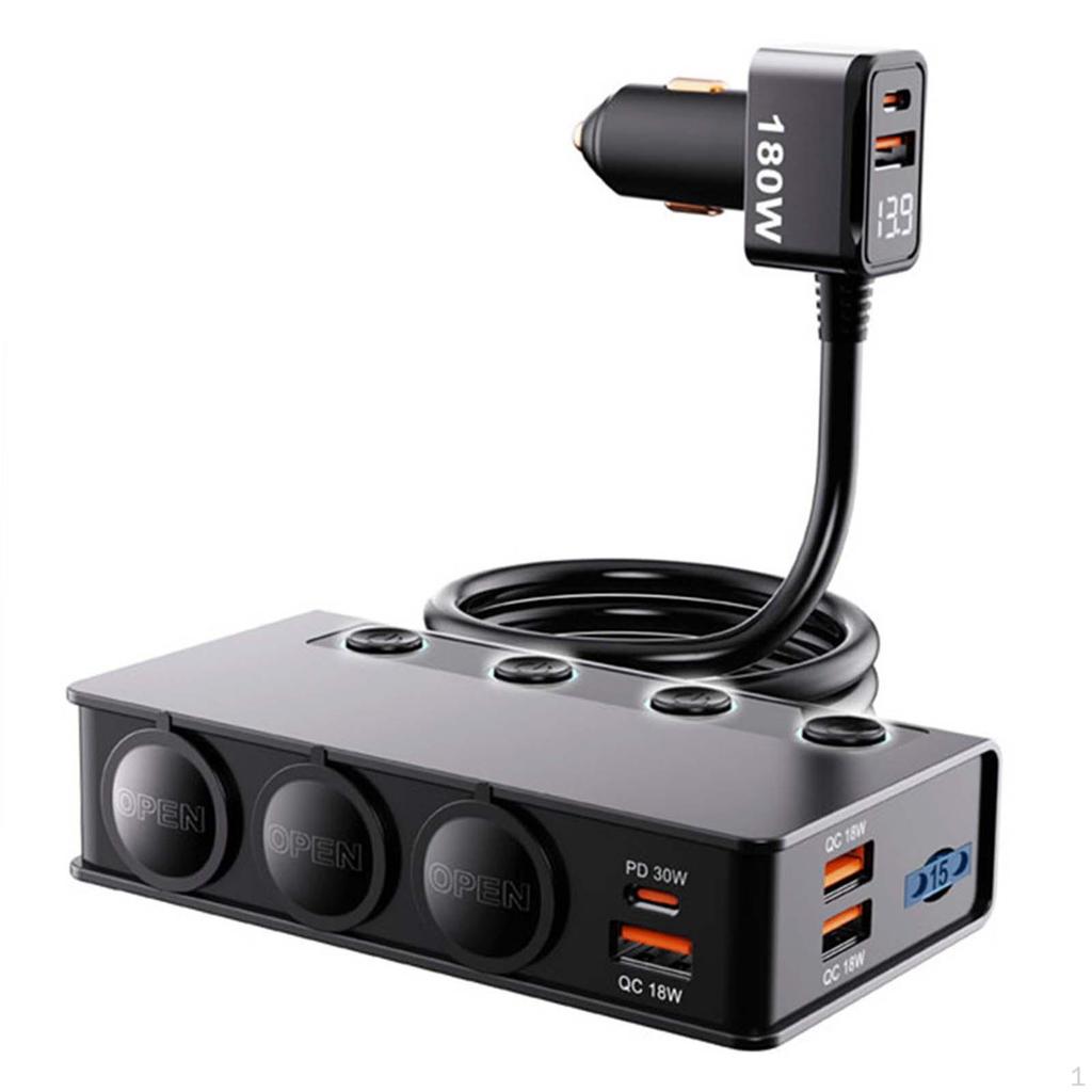 Car Cigarette Lighter Adapter Multi Port 12V/24V Splitter