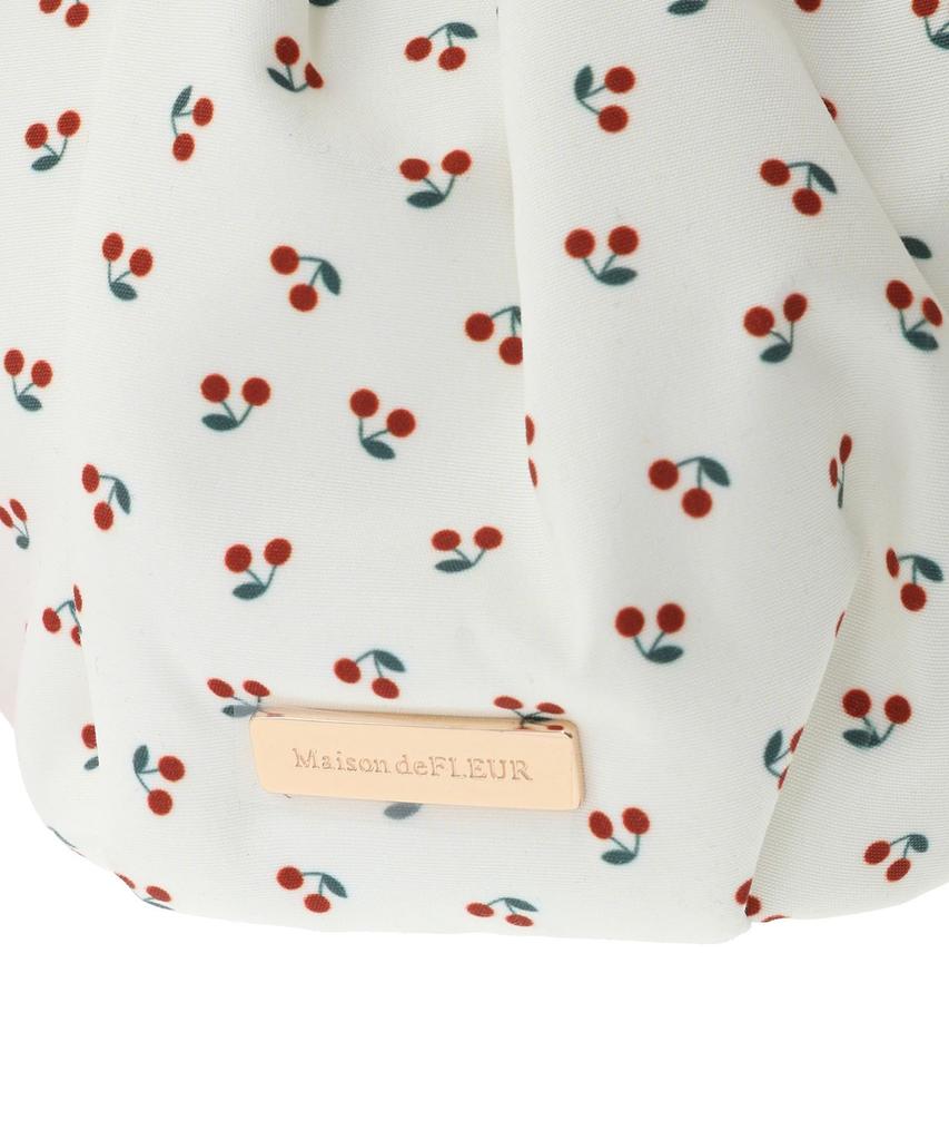 Maison de Fleur Cherry Print Pouch, Women's, Ivory