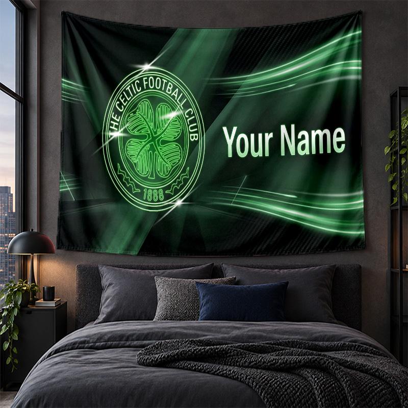 Personalisierte Wandbehänge Celtic FC Muster Kunst Hintergrundtuch