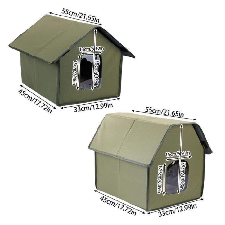 Easy Assembly Insulated Cats House for Outdoor Use in Winter Waterproof Shelter Warm House for Outdoor Strays