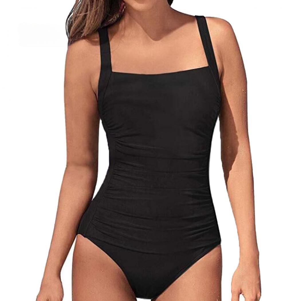 

Женские цельные купальники, сексуальные однотонные купальники, летние пляжные купальники 2XL чёрный