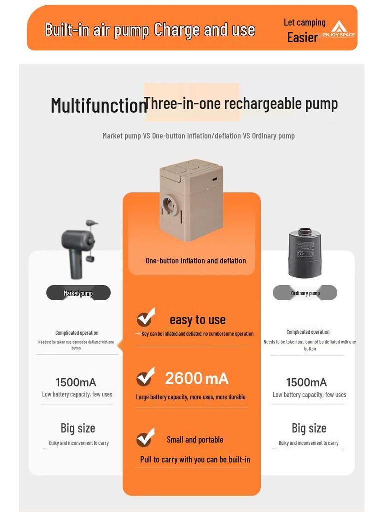 ENJOYSPACE Automatic Inflatable Camping Mattress - Foldable Single/Double Air Bed