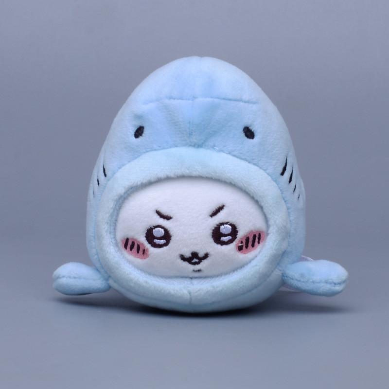 Chiikawa Cross Dressing Shark Plush Toy Cartoon Doll Backpack Pendant Keychain