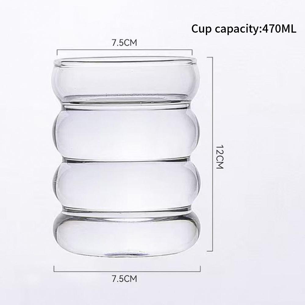 

Drinking Glasses with Glass Straw, Creative Coffee Mug Kitchen Glass Cups for Cocktail,Iced Coffee,Beer, Water,Soda,Tea 401-500ml