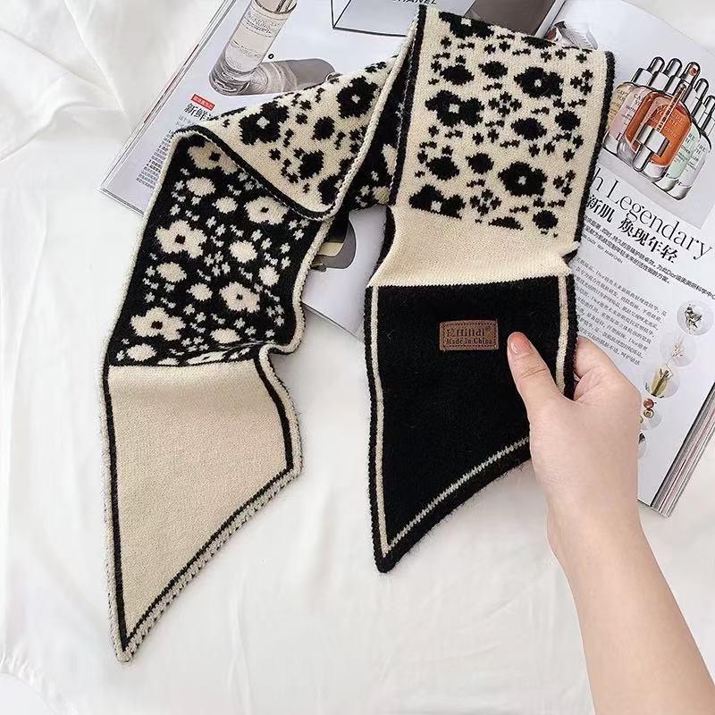 Women's Houndstooth Double-Sided Scarf Set - Thickened, Versatile, Autumn/Winter Neck Warmer
