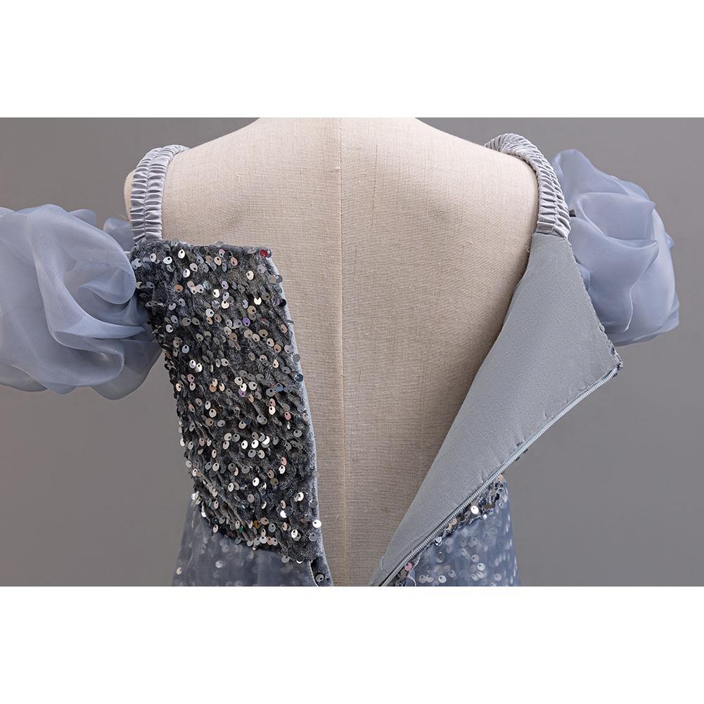 Dívčí letní šaty pro družičku na svatbu, šaty s flitry, dětské princeznovské šaty, síťované šaty, dívčí oblečení, dlouhý odstavec