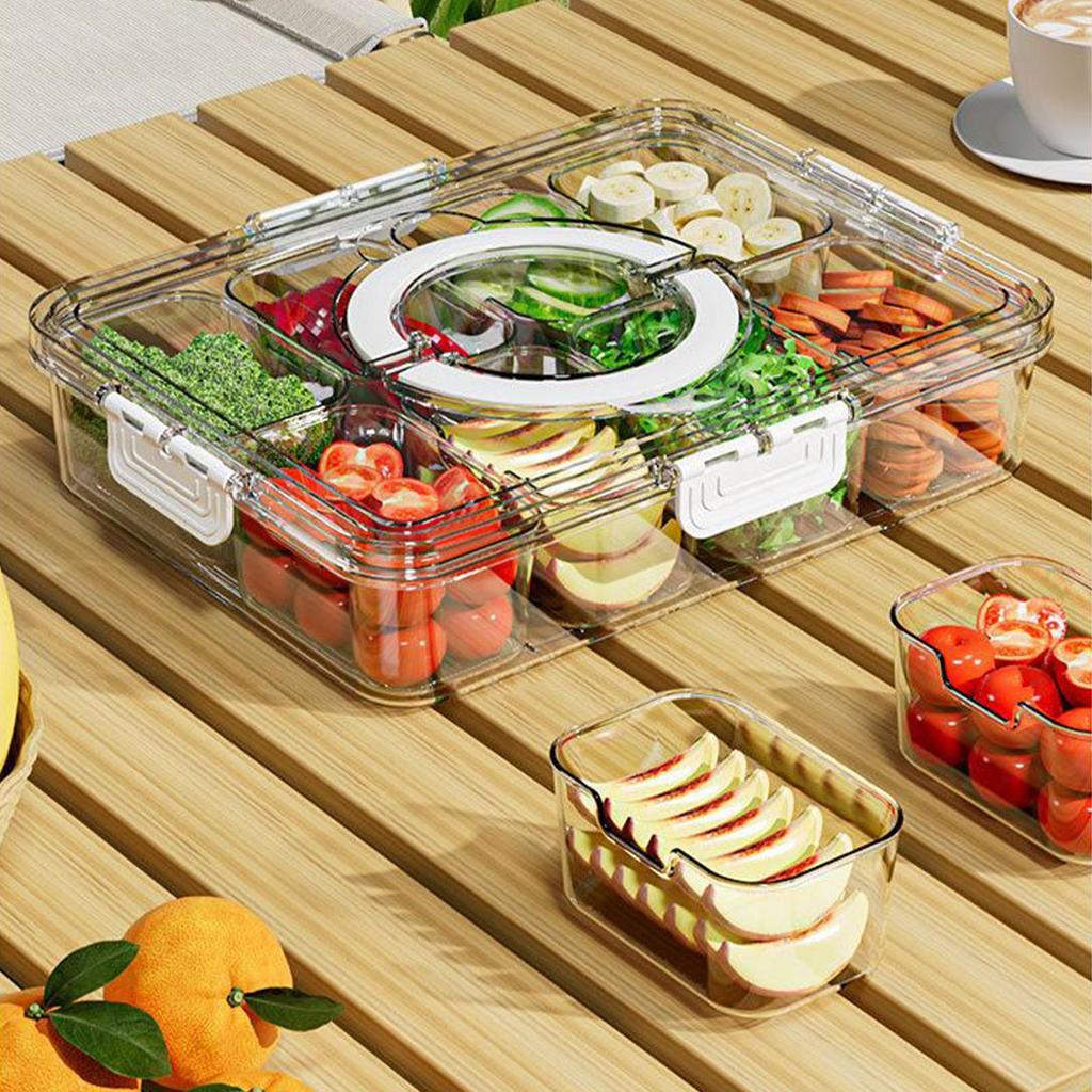 Snack Containers 8 Compartments Reusable Snack Boxes Organizer Veggie Tray Storage For Home Nuts Fruits Candy Condiments Kitchen