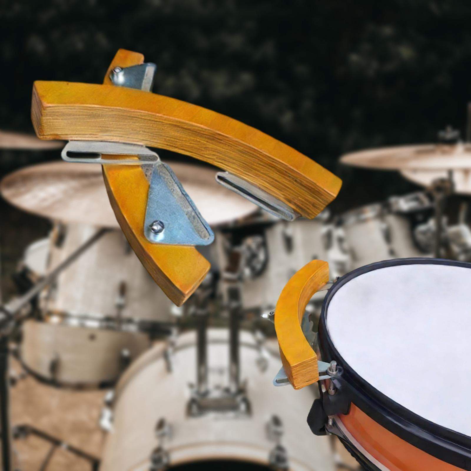 

2Pcs Snare Drum Rimshots Block Enhancing Sound Effects, Educational Practice Wood Edge