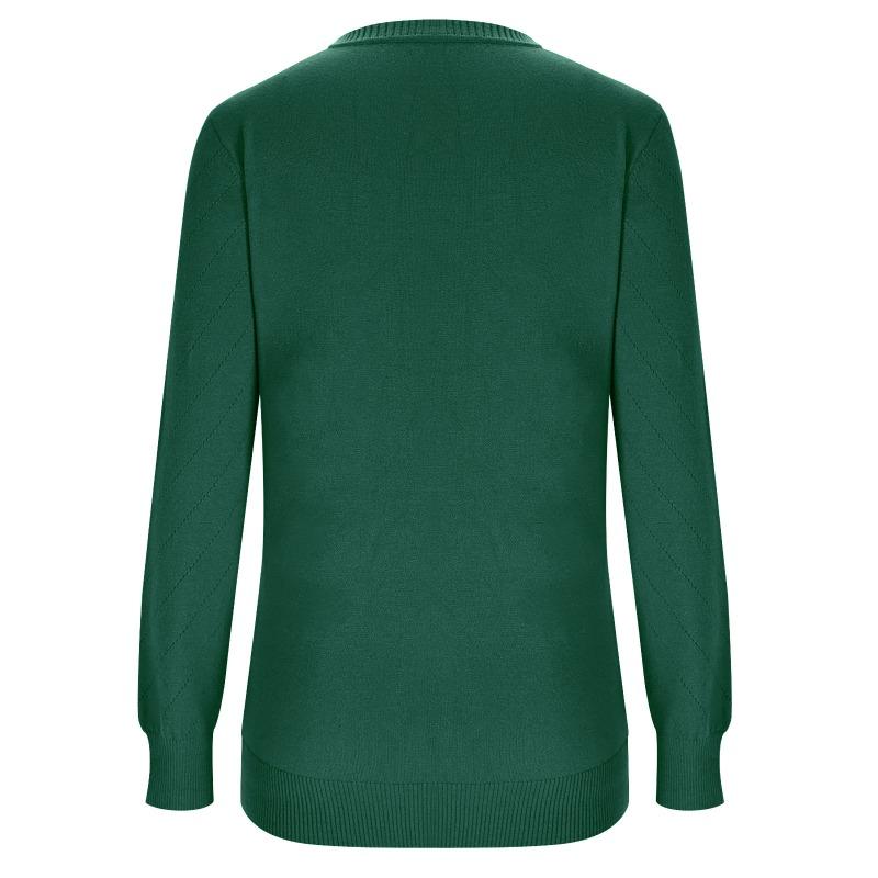 Autumn and Winter New Foreign Trade Fashion Pullover Sweater Round Neck Long Sleeved Comfortable Knitted Sweater Women's Clothing
