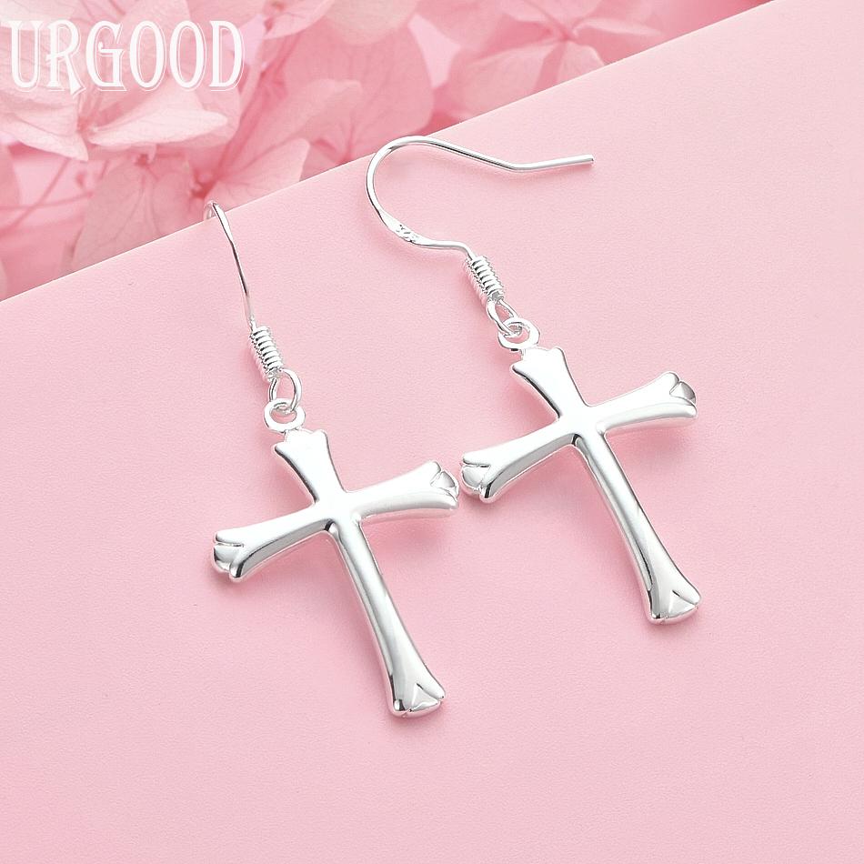 925 Sterling Silver Cross Earrings Wedding Jewelry