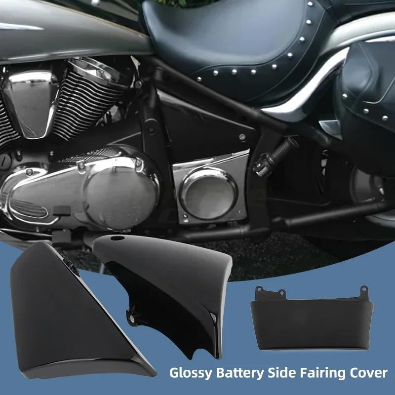 Black Motorcycle Battery Side Fairing Covers Frame Guard Protector For Kawasaki Vulcan VN900 Classic Custom 2006-2020