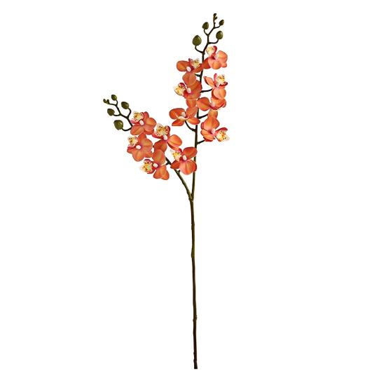 Artificial Moth Orchids 2 Fork Realistic Fake Silk Flower Wedding Party Home Office Table Centerpiece Faux Phalaenopsis Floral Branch Decoration