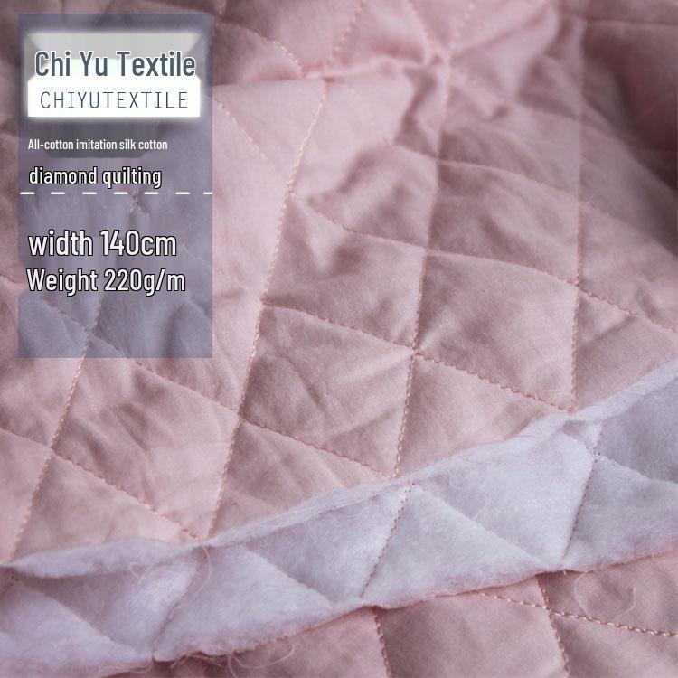 Thick Quilted Pure Cotton Fabric with Imitation Silk Lining for Winter Clothing