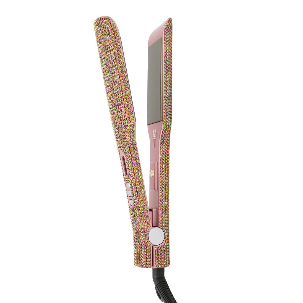 Hair Curler Straightener 2 in 1 Multi Level MCH Heater Shiny Rose Gold Professional Hair