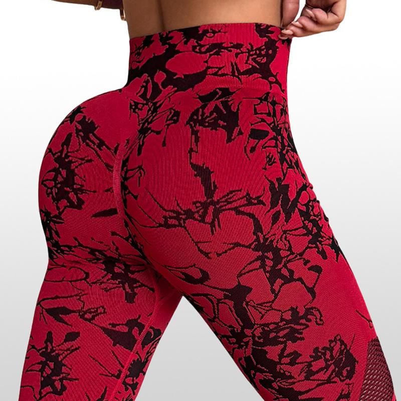 New Seamless Tie-Dye Yoga Leggings High Waisted High Elastic Base Layer Bodyshaping Pants For Gym Fashion Women